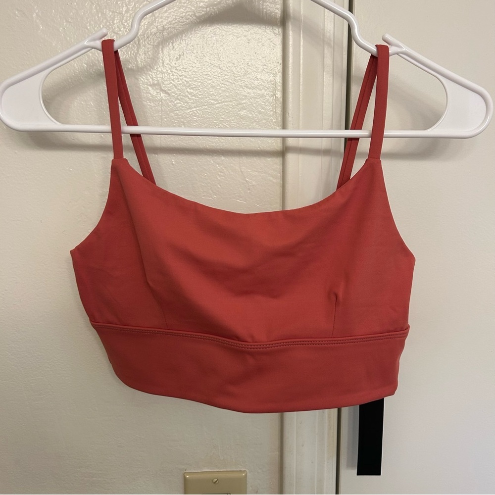 NWT Carbon38 Sports Bra Size Small Pink Orange Color Spaghetti Straps